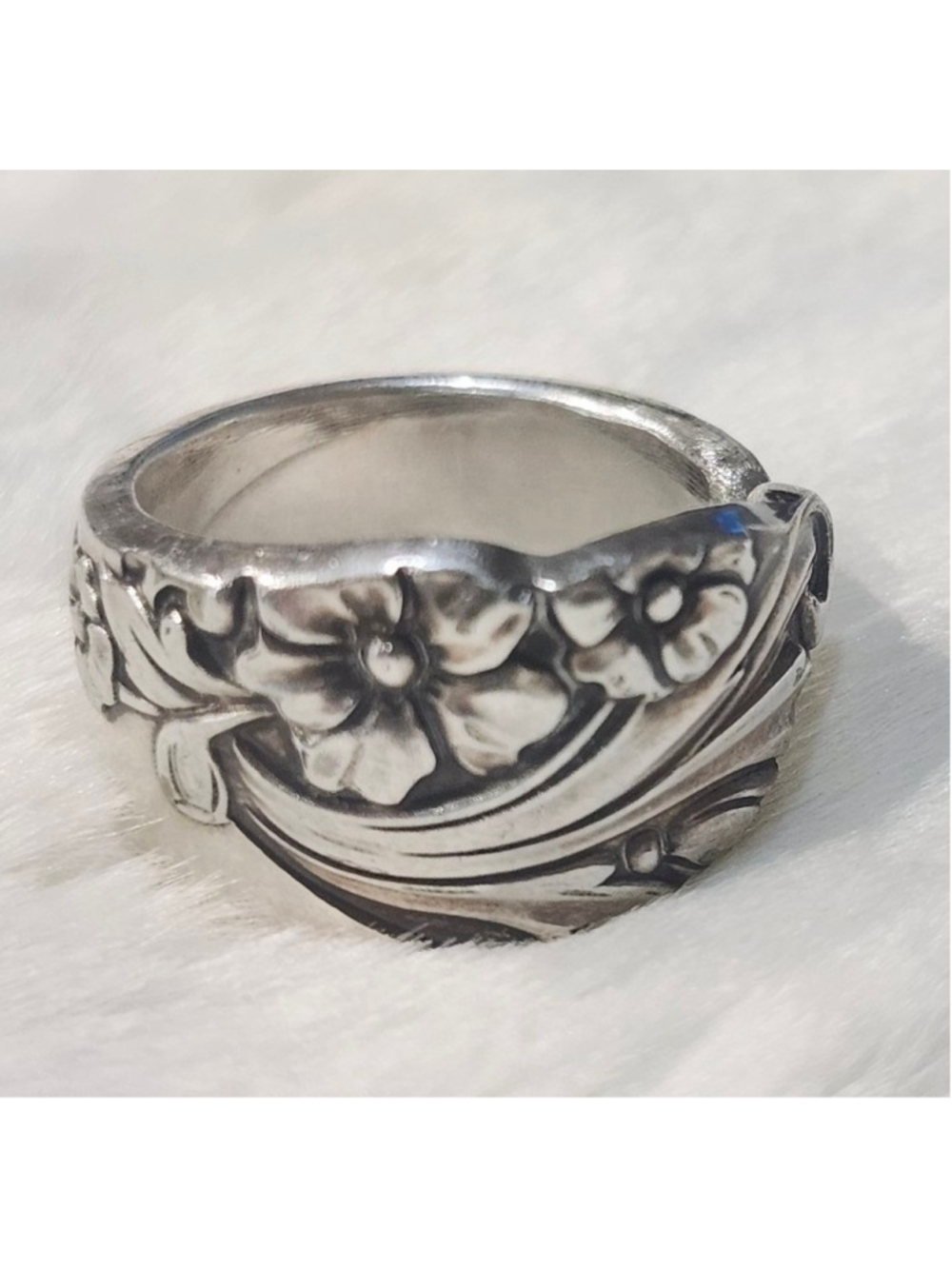 Oneida "Evening Star" silverplate spoon ring Size 6½ 1950s Vintage Jewelry